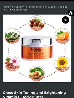 Grace Vitamin C Skin Toning Body Butter — Orange and Silver Jar